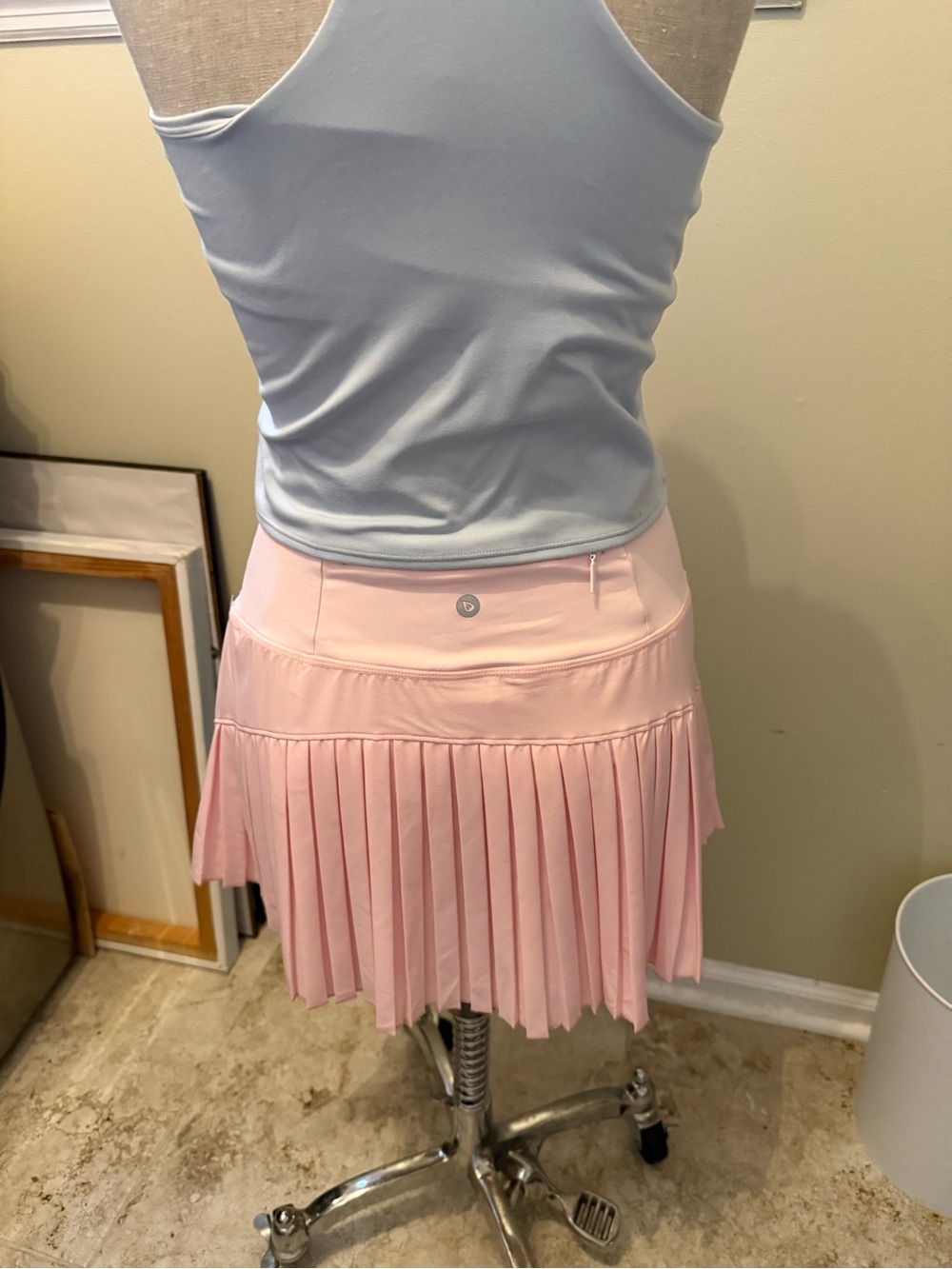 Pleated Mini Tennis Skirt in Light Pink